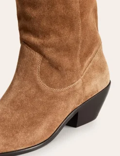 Absatzschuhe | Stiefel | Boden Kniehohe Westernstiefel-Rostbraun Veloursleder RostbraunVeloursleder