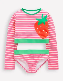 Bademode | Boden Kurzes Badeshirt-Set-Erdbeere Gestreift ErdbeereGestreift