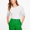 Nachtwäsche & Schlafanzüge | T-shirts & Tops | Boden Kurzärmeliges Oberteil mit gesmokten Bündchen- Weiß