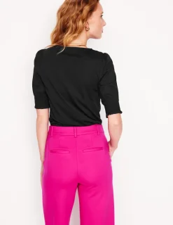 Nachtwäsche & Schlafanzüge | T-shirts & Tops | Boden Kurzärmeliges Oberteil mit gesmokten Bündchen- Schwarz