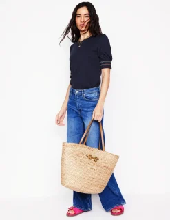 Nachtwäsche & Schlafanzüge | T-shirts & Tops | Boden Kurzärmeliges Oberteil mit gesmokten Bündchen- Marineblaue