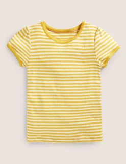 Oberteile & T-shirts | Boden Kurzärmliges Pointelle-Oberteil-Narzissengelb/Sanftes Naturweiß Narzissengelb/SanftesNaturweiß