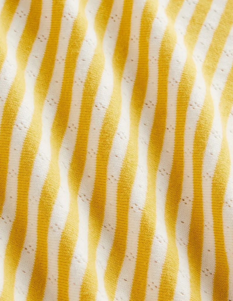 Oberteile & T-shirts | Boden Kurzärmliges Pointelle-Oberteil-Narzissengelb/Sanftes Naturweiß Narzissengelb/SanftesNaturweiß