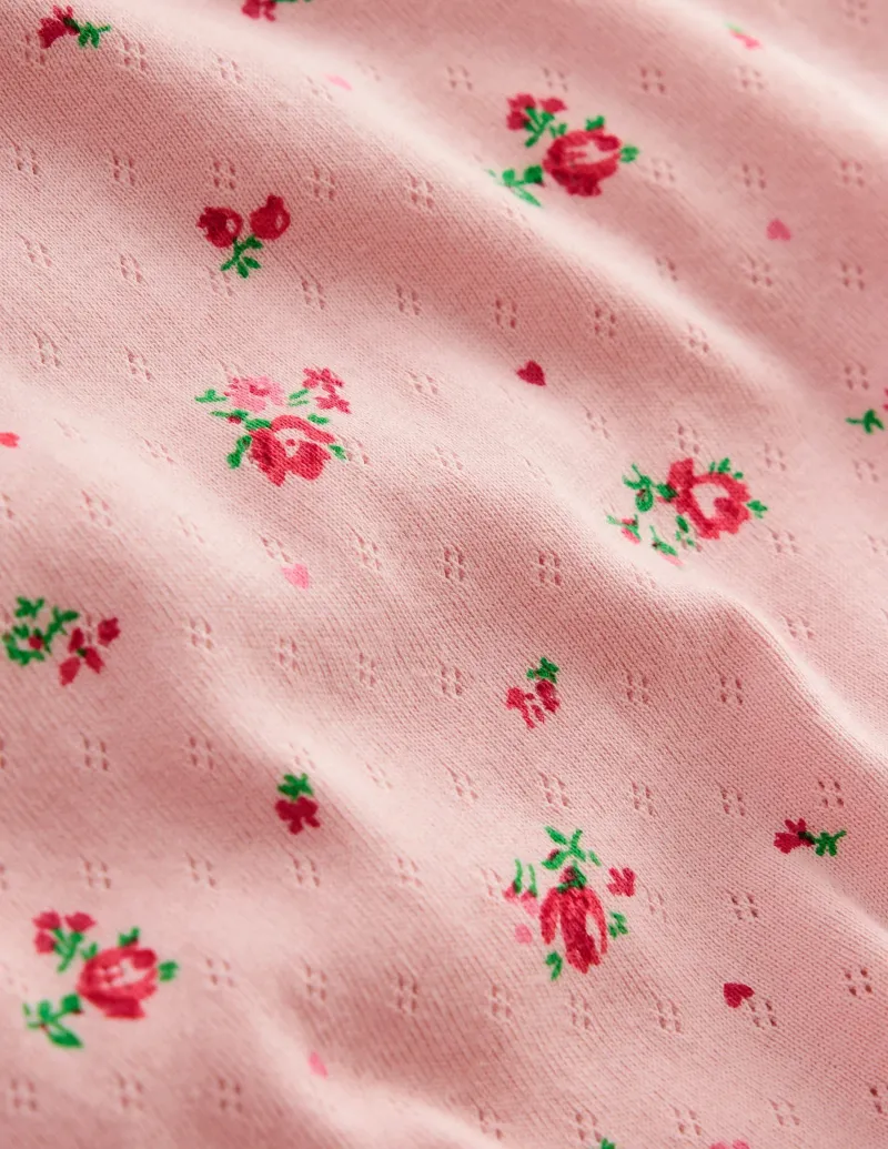 Oberteile & T-shirts | Boden Kurzärmliges Pointelle-Oberteil-Kreiderosa Rosenknospe KreiderosaRosenknospe