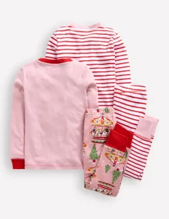 Nachtwäsche | Boden Kuschelige Schlafanzüge im Doppelpack-Vintage-Rosa Karussell Vintage-RosaKarussell