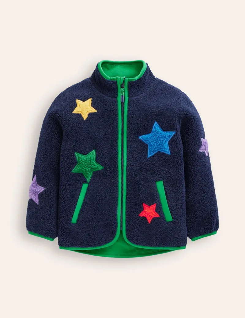 Mäntel & Jacken | Boden Kuschelige Teddyfell-Jacke-Schuluniform-Marineblau Stern Schuluniform-MarineblauStern