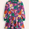 Kleider | Boden Kuscheliges, bedrucktes Sweatshirt-Kleid- Black