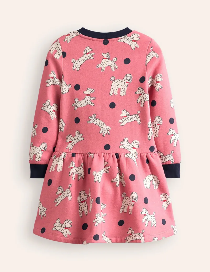 Kleider | Boden Kuscheliges, bedrucktes Sweatshirt-Kleid- Almond