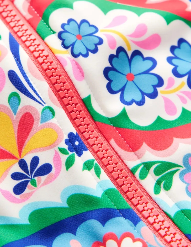 Bademode | Boden Langärmeliger Badeanzug mit Rüschen-Naturweiß Paisley NaturweißPaisley