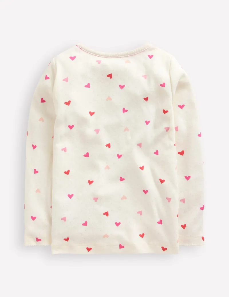 Oberteile & T-shirts | Boden Langärmeliges Oberteil mit Pointelle-Muster-Naturweiß Herzen NaturweißHerzen
