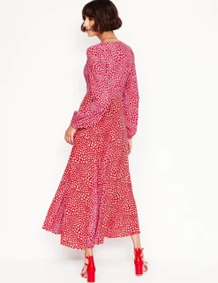 Kleider & Jumpsuits | Kleider In Petite | Boden Langärmeliges Teekleid mit Lisarock-Rosa, Herz-Cluster Rosa,Herz-Cluster