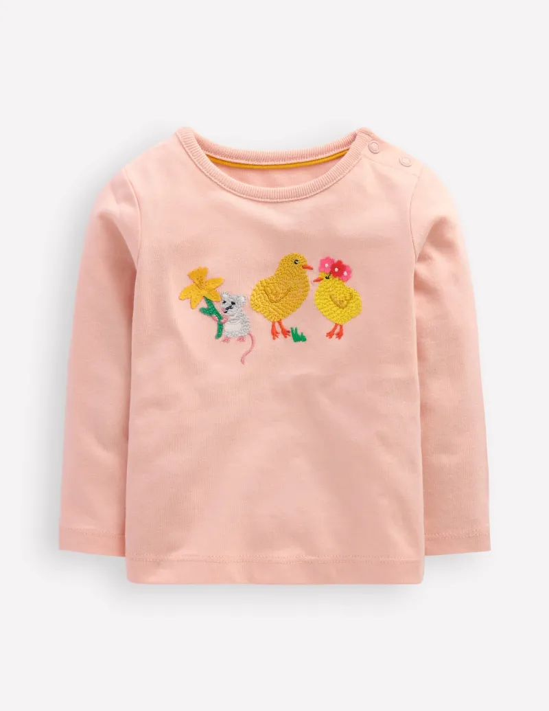 Oberteile & T-shirts | Boden Langärmeliges T-Shirt mit Logo für Mädchen- Kreiderosa