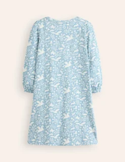 Nachtwäsche | Boden Langärmliges Nachthemd mit Druck-Blau Einhörner BlauEinhörner