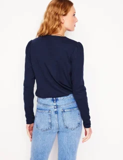 T-shirts & Tops | Oberteile | Boden Langärmliges Oberteil aus Baumwolle mit Rundhalsausschnitt-Aqua Marine Marl AquaMarineMarl