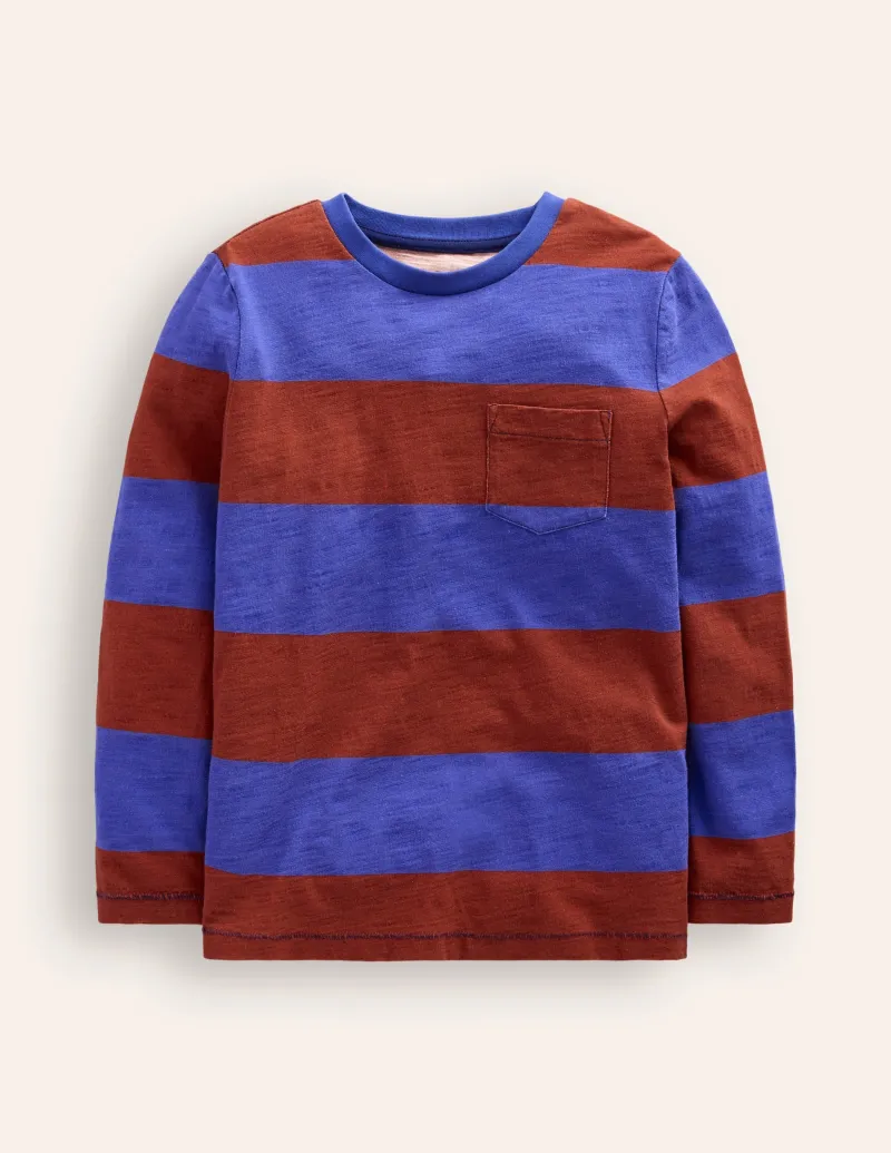 Oberteile & T-shirts | Boden Langärmliges T-Shirt für den Alltag-Blau/Burgunderrot Gestreift Blau/BurgunderrotGestreift