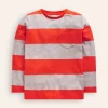 Oberteile & T-shirts | Boden Langärmliges T-Shirt für den Alltag-Grau Meliert/Knallrot GrauMeliert/Knallrot