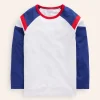 Oberteile & T-shirts | Boden Langärmliges T-Shirt mit Raglanärmeln-Naturweiß/Blendend Blau Naturweiß/BlendendBlau