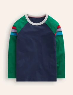 Oberteile & T-shirts | Boden Langärmliges T-Shirt mit Raglanärmeln-Juwelgrün/ Marineblau Juwelgrün/Marineblau