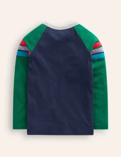 Oberteile & T-shirts | Boden Langärmliges T-Shirt mit Raglanärmeln-Juwelgrün/ Marineblau Juwelgrün/Marineblau