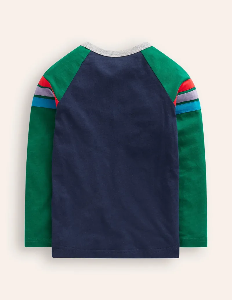 Oberteile & T-shirts | Boden Langärmliges T-Shirt mit Raglanärmeln-Juwelgrün/ Marineblau Juwelgrün/Marineblau