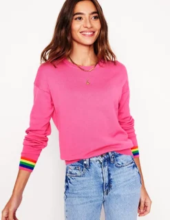 Pullover & Strickjacken | Boden Lara Lockerer Baumwollpullover-Sorbet-Rosa, Regenbogen Sorbet-Rosa,Regenbogen
