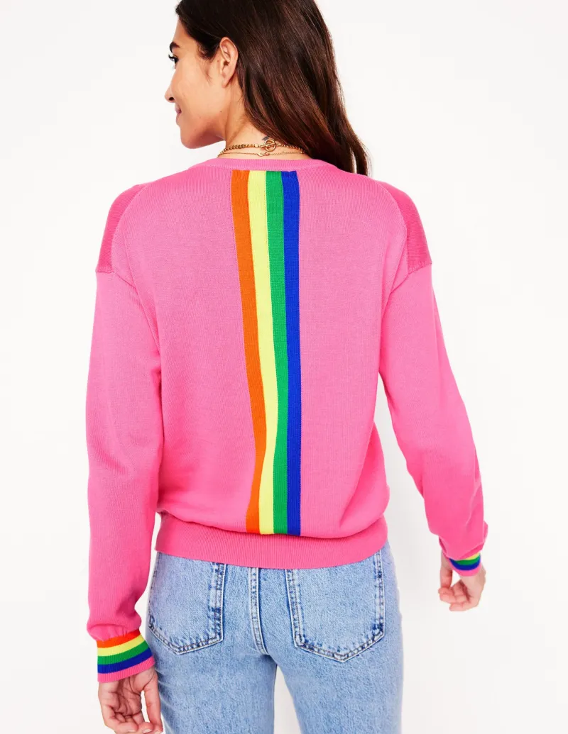 Pullover & Strickjacken | Boden Lara Lockerer Baumwollpullover-Sorbet-Rosa, Regenbogen Sorbet-Rosa,Regenbogen