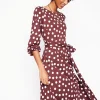 Kleider & Jumpsuits | Midi | Boden Leandra Jersey-Midikleid-Kastanie, Abstrakte Punkte Kastanie,AbstraktePunkte