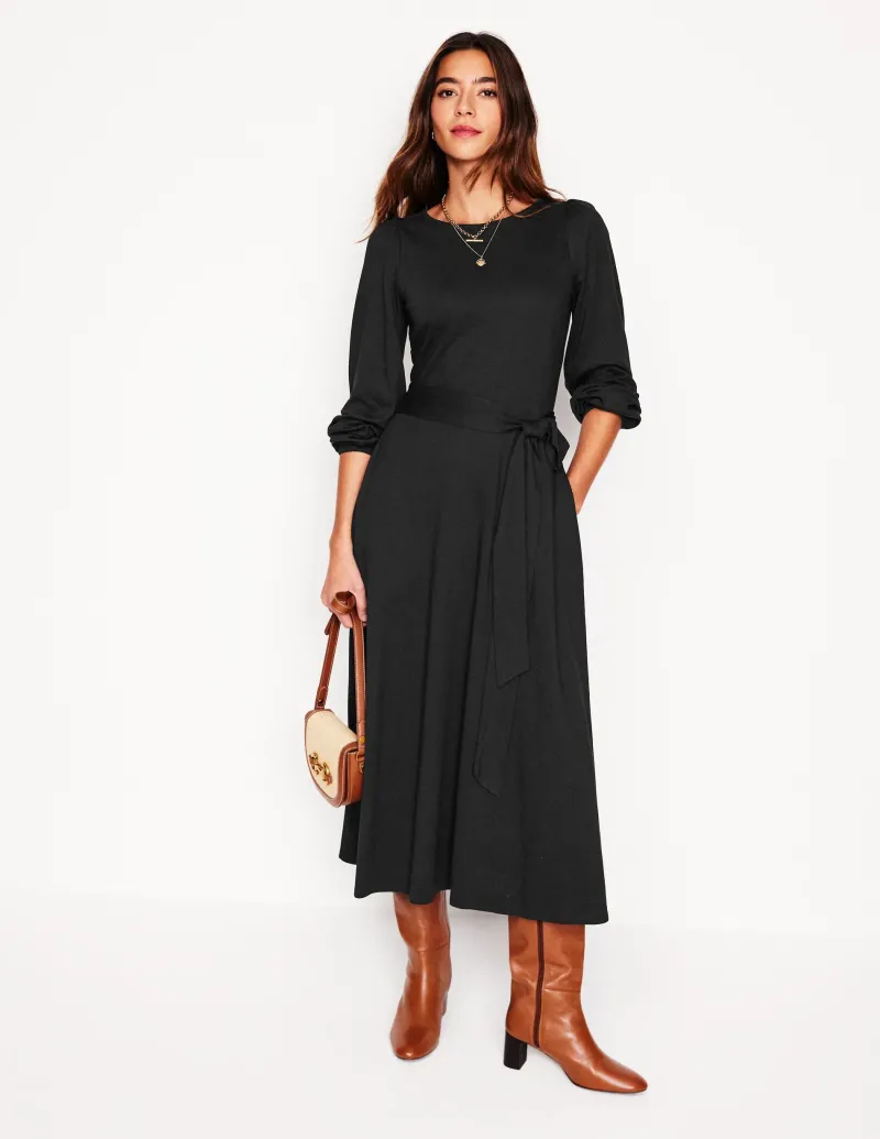 Kleider & Jumpsuits | Midi | Boden Leandra Jersey-Midikleid- Schwarz