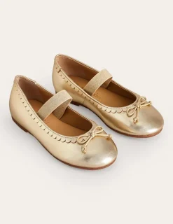 Schuhe, Turnschuhe & Sandalen | Boden Leder-Ballerinas- Gold-Metallic