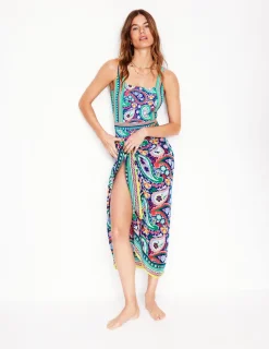 Bademode | Boden Lefkada Badeanzug mit quadratischem Ausschnitt-Bunt, Wiesen-Paisley Bunt,Wiesen-Paisley