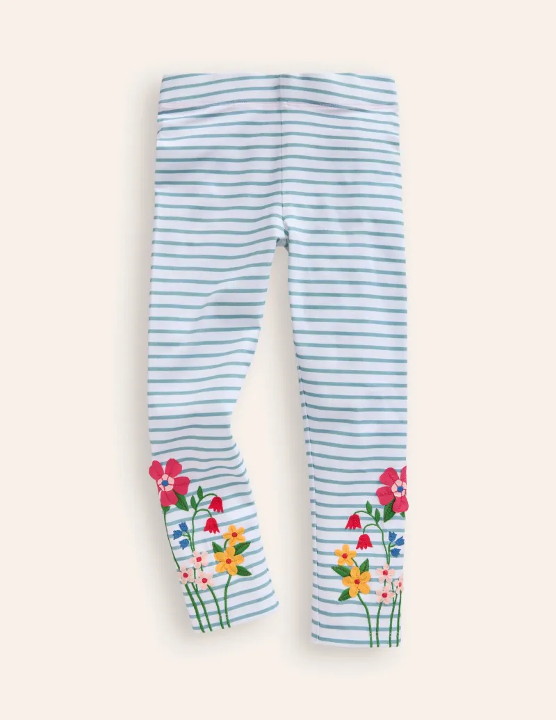 Leggings | Hosen & Jeans | Boden Leggings mit Applikationen-Naturweiß/Vintage-Blau Blumen Naturweiß/Vintage-BlauBlumen