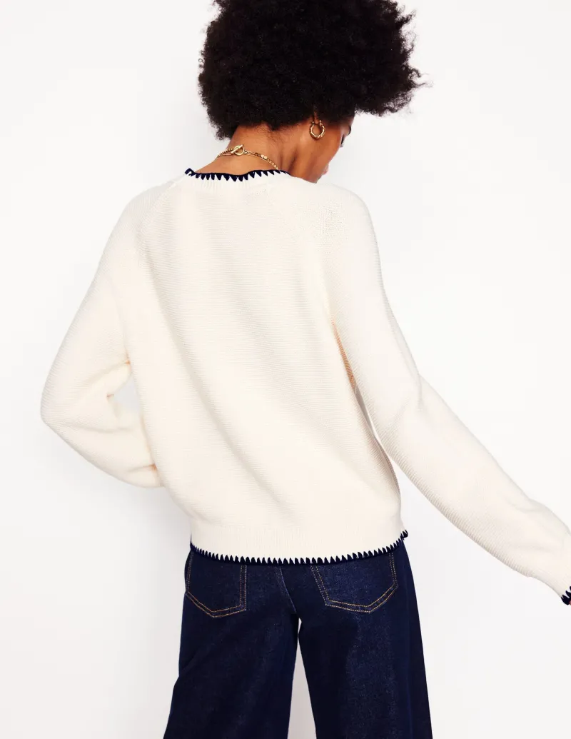 Pullover & Strickjacken | Boden Lena Pullover mit Ziernaht-Warmes Naturweiß WarmesNaturweiß