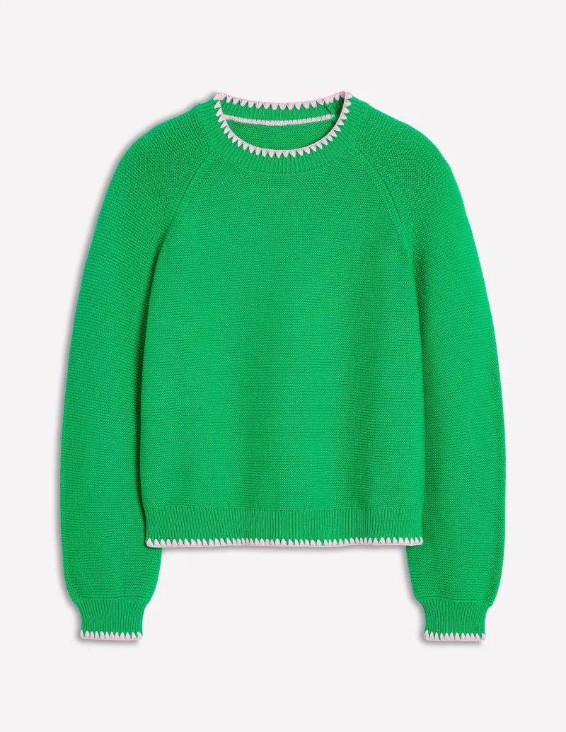 Pullover & Strickjacken | Boden Lena Pullover mit Ziernaht-Grünes Tamburin GrünesTamburin