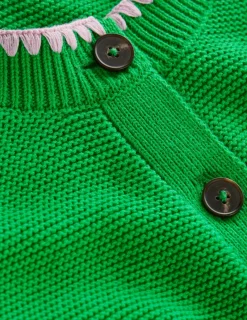 Pullover & Strickjacken | Boden Lena Strickjacke mit Ziernaht-Grünes Tamburin GrünesTamburin
