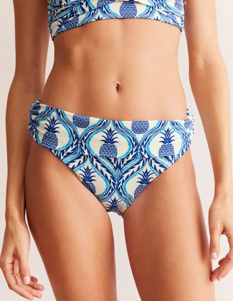 Bademode | Boden Levanzo Bikinihose mit Faltendetail-Surf The Web, Ananas Welle SurfTheWeb,AnanasWelle