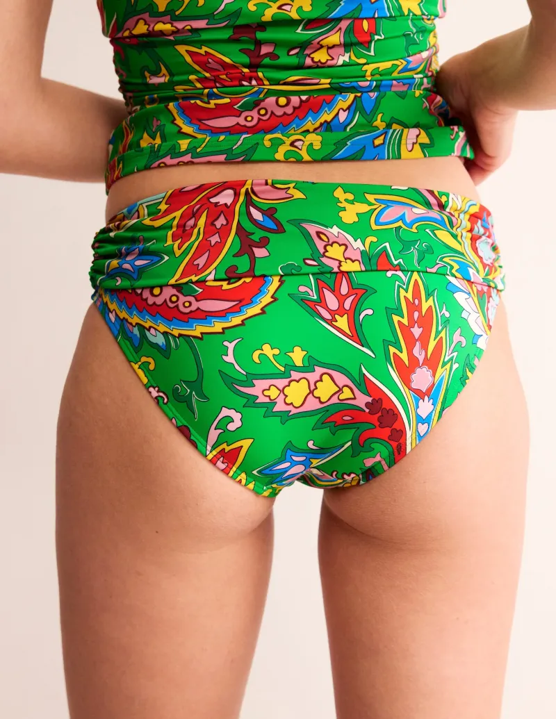 Bademode | Boden Levanzo Bikinihose mit Faltendetail-Kelly Grün, Paisley Azurblau KellyGrün,PaisleyAzurblau