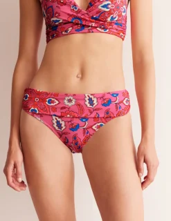 Bademode | Boden Levanzo Bikinihose mit Faltendetail-Rosa, Botanisch Welle Rosa,BotanischWelle