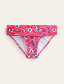 Bademode | Boden Levanzo Bikinihose mit Faltendetail-Rosa, Botanisch Welle Rosa,BotanischWelle
