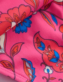 Bademode | Boden Levanzo Bikinihose mit Faltendetail-Rosa, Botanisch Welle Rosa,BotanischWelle