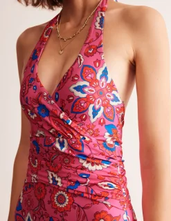 Bademode | Boden Levanzo Neckholder-Badeanzug-Rosa, Botanisch Welle Rosa,BotanischWelle