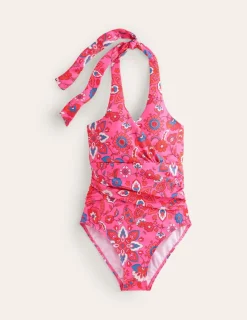Bademode | Boden Levanzo Neckholder-Badeanzug-Rosa, Botanisch Welle Rosa,BotanischWelle