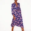 Kleider & Jumpsuits | Midi | Boden Lily Midikleid mit langen Ärmeln-Steuerbordblau, Wiese Kleiner Blumenstrauß Steuerbordblau,WieseKleinerBlumenstrauß