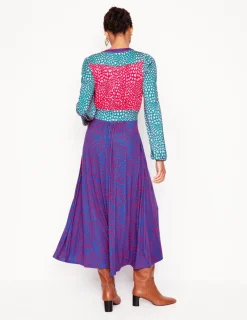 Kleider & Jumpsuits | Midi | Boden Lily Midikleid mit langen Ärmeln-Bunt, Herz-Cluster Bunt,Herz-Cluster