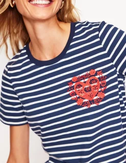 Nachtwäsche & Schlafanzüge | T-shirts & Tops | Boden Locker geschnittenes originelles T-Shirt-Französisches Marineblau, Herzen FranzösischesMarineblau,Herzen