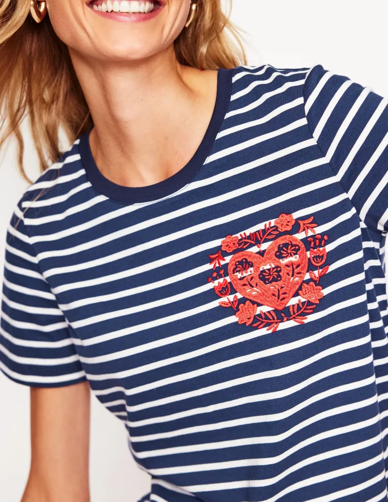 Nachtwäsche & Schlafanzüge | T-shirts & Tops | Boden Locker geschnittenes originelles T-Shirt-Französisches Marineblau, Herzen FranzösischesMarineblau,Herzen