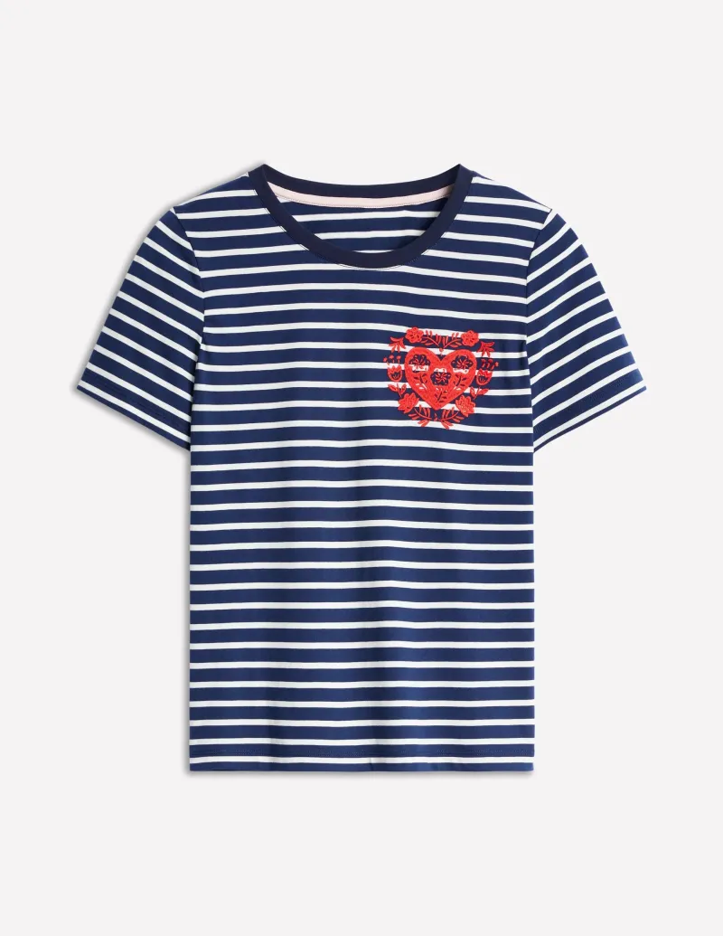 Nachtwäsche & Schlafanzüge | T-shirts & Tops | Boden Locker geschnittenes originelles T-Shirt-Französisches Marineblau, Herzen FranzösischesMarineblau,Herzen