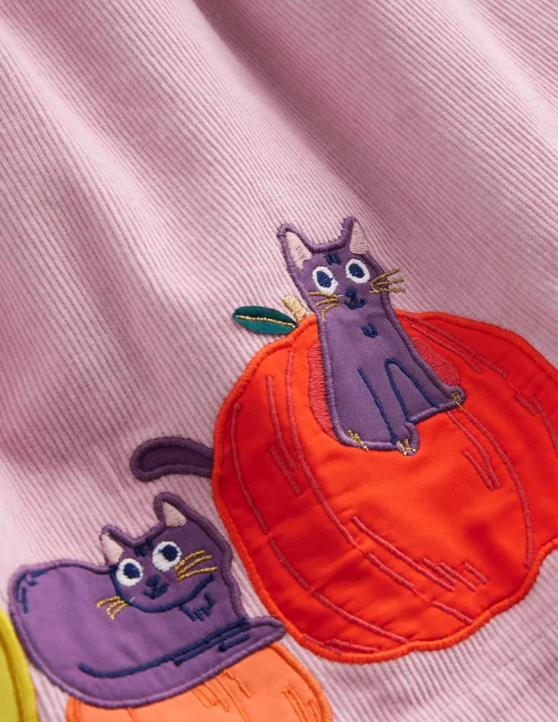 Kleider | Boden Lucilla Schürzenkleid-Malvenfarben Kürbis Katzen MalvenfarbenKürbisKatzen