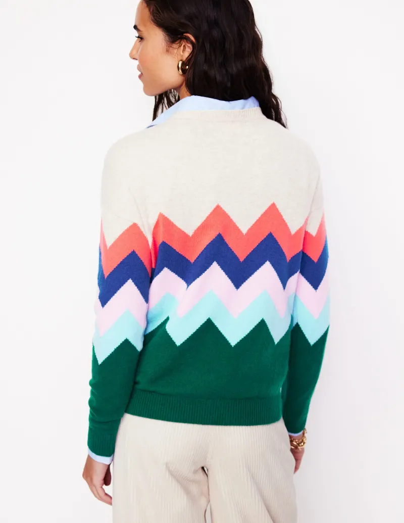 Pullover & Strickjacken | Boden Lydia Kaschmirpullover-Bunt, Zickzack Bunt,Zickzack