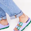 Flache Schuhe | Sandalen | Boden Lyla Pantoletten mit doppelter Schnalle- Lavendellila