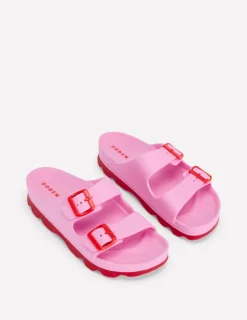 Flache Schuhe | Sandalen | Boden Lyla Pantoletten mit doppelter Schnalle- Rosa